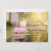 Elegant Lotus String Lights Retirement Party Kaart (Voorkant)