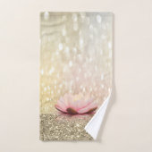 Élégant Lotus Style Or Glitter Doré Brillant Bokeh (Serviette à main)