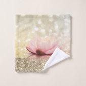 Élégant Lotus Style Or Glitter Doré Brillant Bokeh (Gant de toilette)