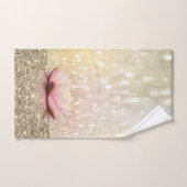 Élégant Lotus Style Or Glitter Doré Brillant Bokeh (Serviette à main)