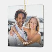 Elegant Love 2 Sided Script Kerstmis Keramisch Ornament (Links)