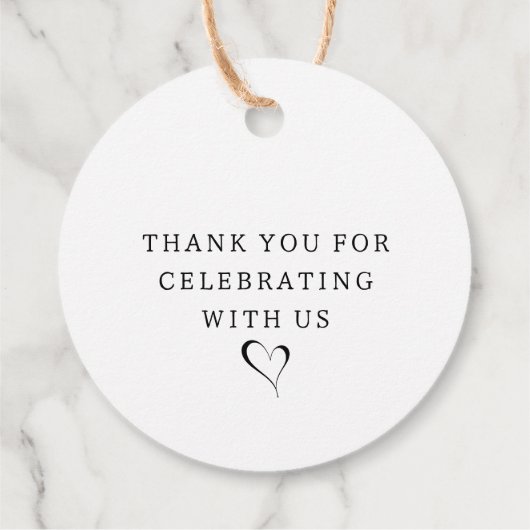 Elegant Love and Bedankt Script Heart Wedding Bedankjes Labels (Achterkant)