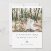 Elegant Love and Bedankt Script Photo Wedding (Achterkant)