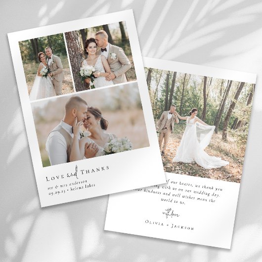 Elegant Love and Bedankt Script Photo Wedding