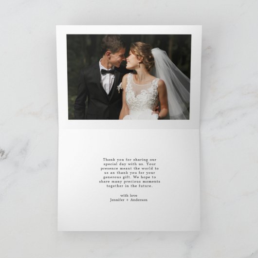 Elegant Love and Bedankt Script Photo Wedding (Binnen)