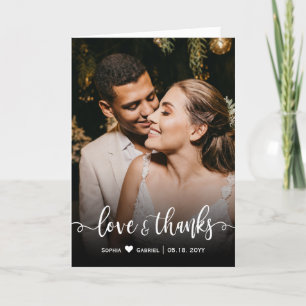 Elegant Love and Bedankt Script Photo Wedding