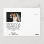 Elegant Love and Bedankt Script Photo Wedding Briefkaart (Achterkant)