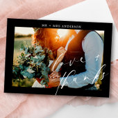 Elegant Love and Bedankt Script Wedding Photo