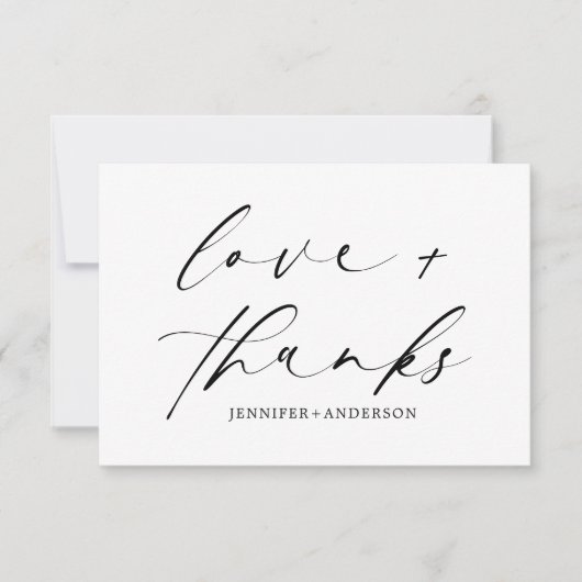 Elegant Love and Bedankt Script Wedding QR Code (Voorkant)