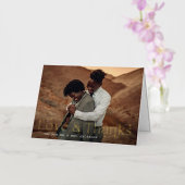 Elegant Love and Bedankt Wedding Photo Hartelijk d Folie Wenskaart (Orchidee)