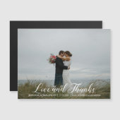 Elegant Love and Thanks Mariage Photo Magnet Card (Devant / Derrière)