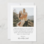 Elegant Love and Thanks Script Photo Arch Wedding Bedankkaart (Achterkant)