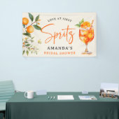 Elegant Love at First Spritz' Bruiloft Feest Spandoek (Beurs)