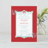 Elegant love bird Wedding Invitation Kaart (Staand voorkant)