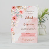 Elegant Love : Carte d'invitation de Mariage Celeb (Debout devant)