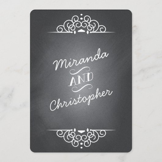 Elegant Love Chalkboard Programme | Menu-kaart Programma (Achterkant)