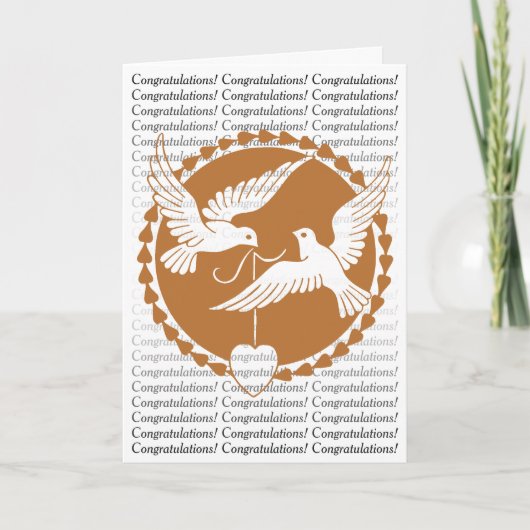 Elegant Love Doves Mariage Félicitations Carte (Devant)