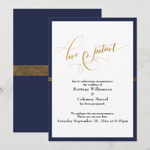 Elegant Love est une carte Navy & Gold Stripe pati