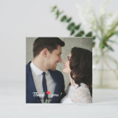 Elegant Love Heart Wedding Photo Kaart (Staand voorkant)