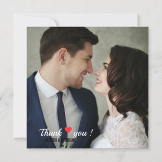 Elegant Love Heart Wedding Photo Kaart