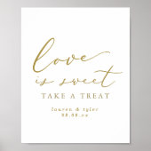 Elegant Love is Sweet Gold Personalized Sign Poster (Voorkant)
