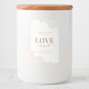 Elegant Love is Sweet Wedding Favor Voedselcontainer Etiket