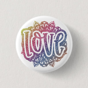 Elegant Love Quote Glitter Sparkle Romance Ronde Button 3,2 Cm