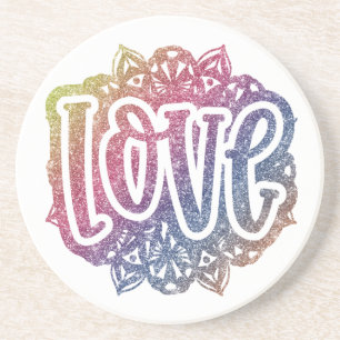 Elegant Love Quote Glitter Sparkle Romance Zandsteen Onderzetter