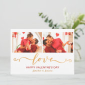Elegant Love Script Happy Valentine's Day Photo Feestdagenkaart (Staand voorkant)