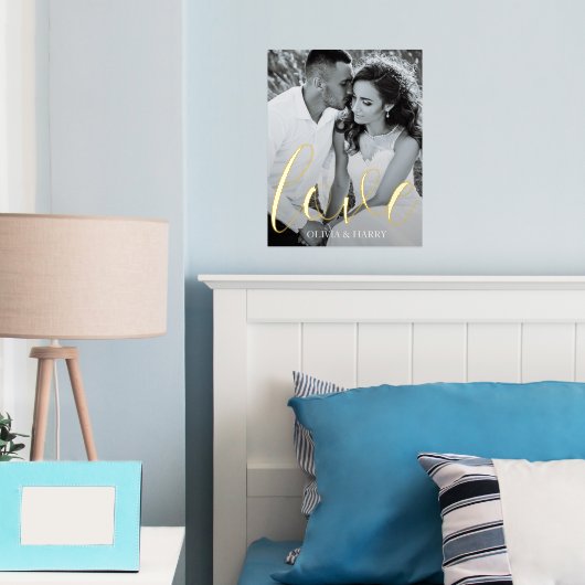 Elegant Love Script Real Folie Print (Insitu (Slaapkamer))
