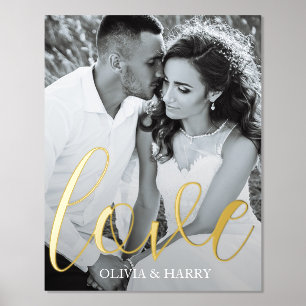 Elegant Love Script Real Folie Print