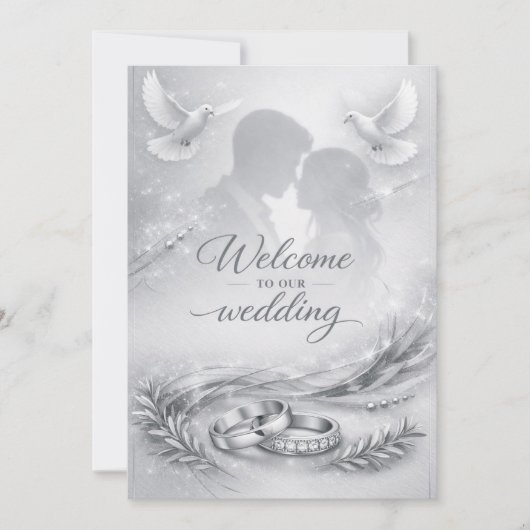 Elegant Love Silhouette Wedding Invitation (Devant)