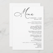 Elegant Lovely calligraphy Wedding Menu (Voorkant / Achterkant)