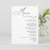 Elegant Lovely calligraphy Wedding Menu (Staand voorkant)