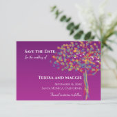 Elegant Lovevogels Cassis Paars Opslaan Datum Save The Date (Staand voorkant)