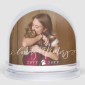 Elegant Loving Memory Cat Pet Name Photo Memorial Sneeuwbol (Voorkant)