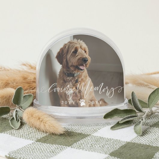 Elegant Loving Memory Dog Pet Name Photo Memorial Sneeuwbol