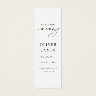 Elegant Loving Memory Funeral Boekleggers Mini Visitekaartjes