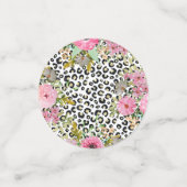 Elegant luipaard Afdrukken en Floral Design Confetti (Kleine voorkant)