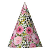 Elegant luipaard Afdrukken en Floral Design Feesthoedjes (Achterkant)
