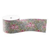 Elegant luipaard Afdrukken en Floral Design Grosgrain Lint (Spoel)