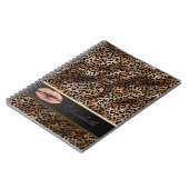 Elegant Luipaard Patroon Glitter Lippen Notitieboek (Linkerzijde)