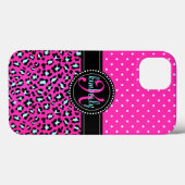 Elegant luipaard roze Stippen Girly Chic Custom Case-Mate iPhone Case (Achterkant (horizontaal))