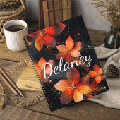 Elegant Luminous Fire Orange Floral