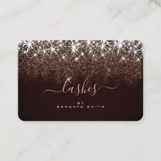 Elegant Luminous Roos Gold Glitter Lashes Artist Visitekaartje