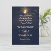 Elégant Lune Nuit Mariage Invitations (Debout devant)
