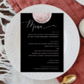 Elegant Lune Rose | Menu de dîner de mariage céles