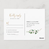 Elegant Lush Eucalyptus Greenery Rsvp Briefkaart (Achterkant)