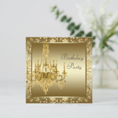Elégant lustre d'or Invitations de fête d'annivers (Debout devant)