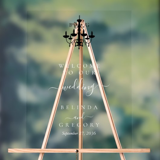 Élégant lustre noir blanc Mariage (Neutre)